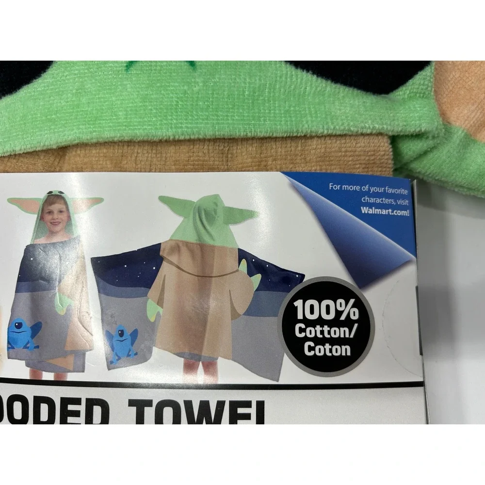 Disney Star Wars Mandalorian Grogu Baby Yoda Hooded Towel 22x51 100% Cotton NEW